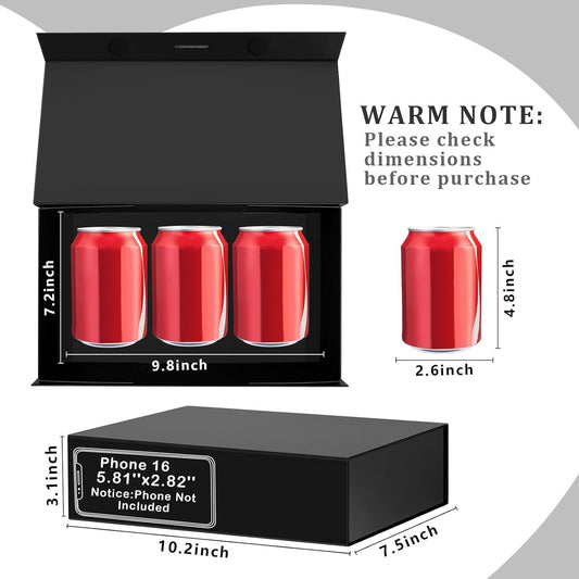 Black Magnetic Box for Presents 10.2×7.5×3.1'', Collapsible Gift Boxes with Lids for Men Women, Groomsmen Bridesmaid Proposal Gift Box for Wedding Birthday Bridal Shower Father'S Day