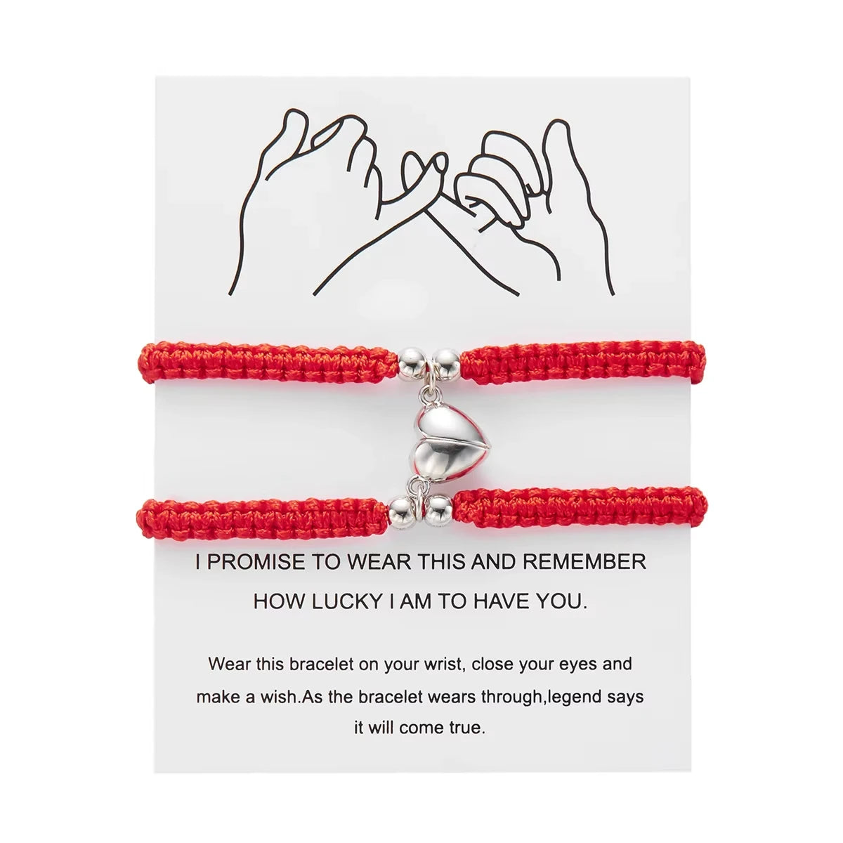 2Pcs/Set Romantic Heart Magnetic Attract Couple Bracelet for Women Men Fashion Braided Rope Matching Bracelet Friendship Jewelry