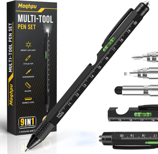 Father Day Gifts, Gifts for Men Dad Gifts, 9 in 1 Multi Tool Pen, Father Day Gifts from Daughter/Son, Mens Gifts Gadgets for Men, Stocking Fillers