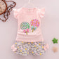 Two Pieces Cotton Girls Clothing Sets Summer Vest Sleeveless Children Sets Fashion Girls Clothes Suit Casual Floral Outfits 1-5T