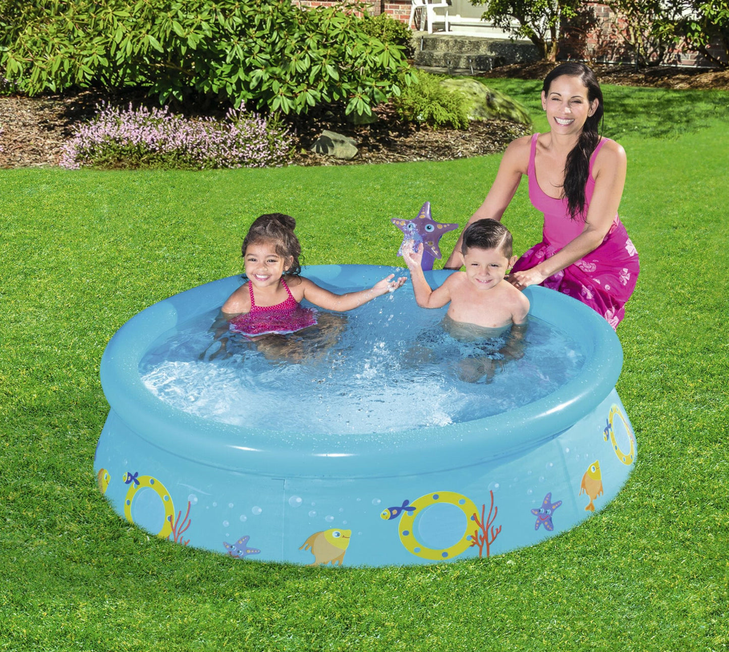Large 5FT Kids Swimming Pool Outdoor Garden Summer Spray Paddling Pools Play Set