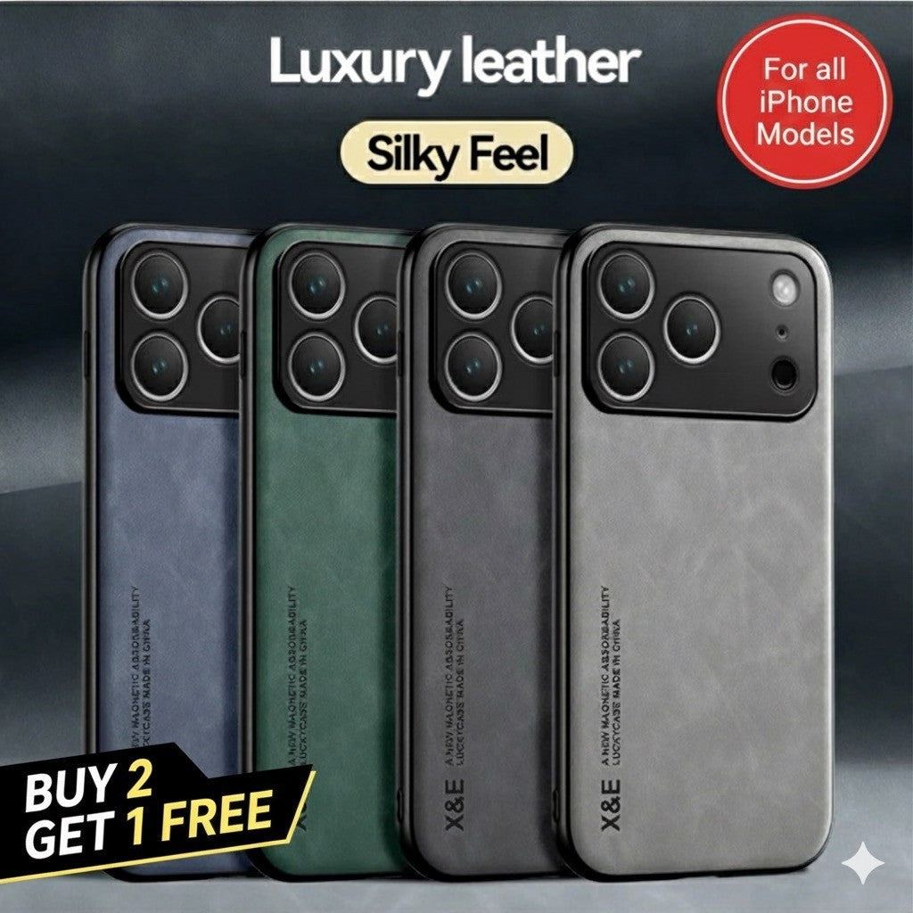 For Iphone 17 16 15 14 13 Pro Max Shockproof Magnetic Leather Black Case Cover