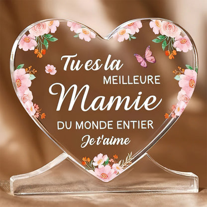 Grandma'S Day Gift, Grandma'S Birthday Gift, Acrylic Heart Shaped Decoration - Grandma'S Gift, Grandma'S Christmas Gift,