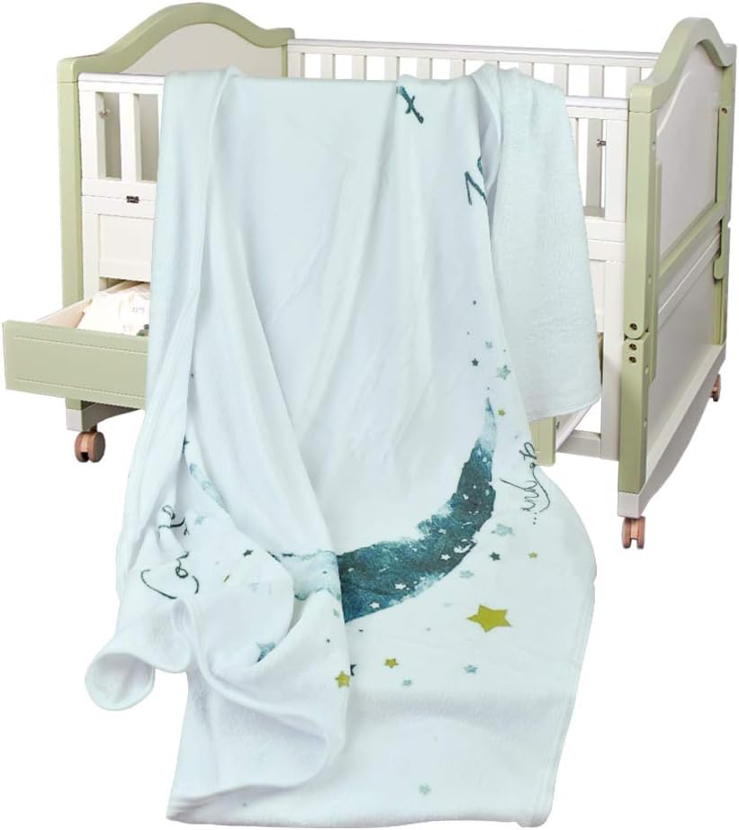 Baby Milestone Mat Blanket Photo Prop with Floral Numbers Newborn Boy Girl Gift(Star&Moon)