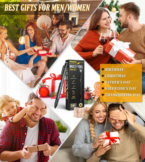 Father Day Gifts, Gifts for Men Dad Gifts, 9 in 1 Multi Tool Pen, Father Day Gifts from Daughter/Son, Mens Gifts Gadgets for Men, Stocking Fillers