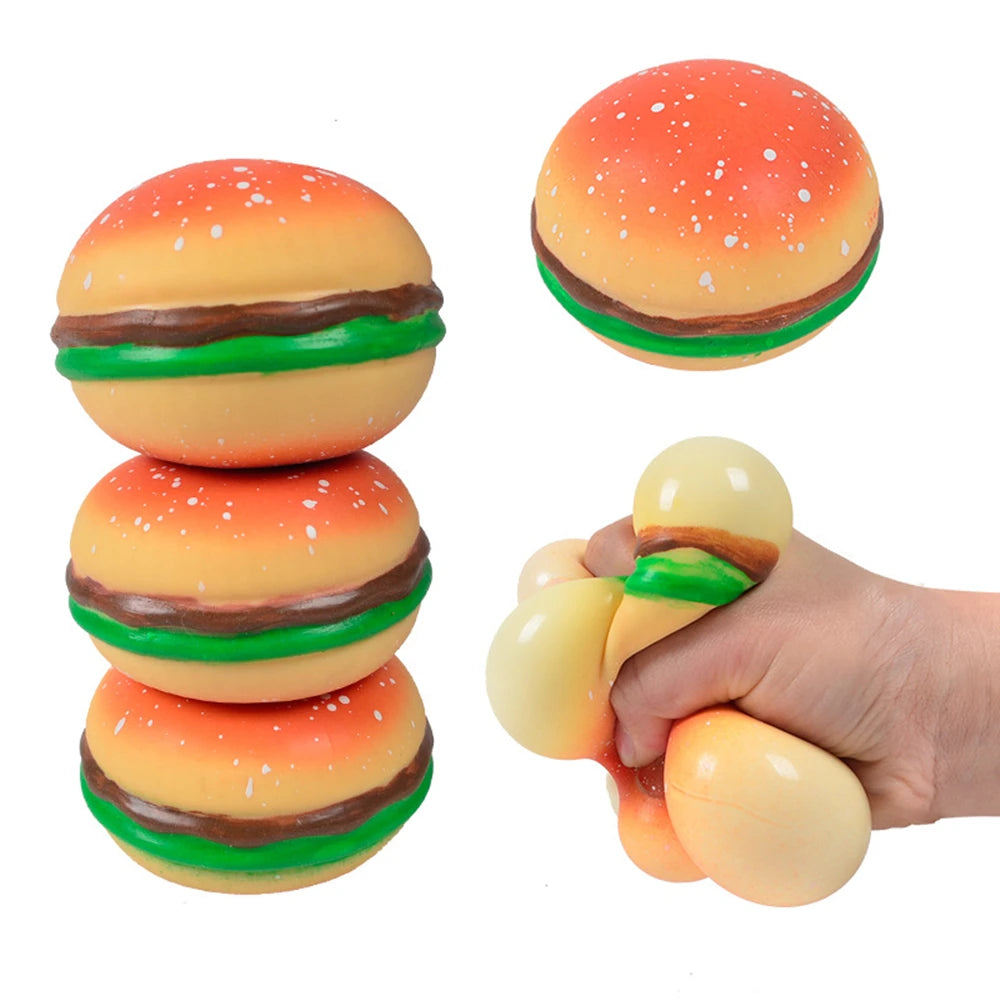 Squishy Stress Relief Toy Hamburger Pinching Cookies Decompression Venting Toy Anxiety Relaxation Office Desktop Accessory