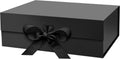 Black Magnetic Box for Presents 10.2×7.5×3.1'', Collapsible Gift Boxes with Lids for Men Women, Groomsmen Bridesmaid Proposal Gift Box for Wedding Birthday Bridal Shower Father'S Day