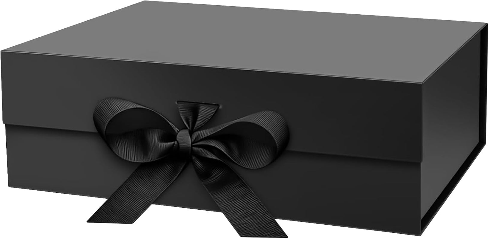 Black Magnetic Box for Presents 10.2×7.5×3.1'', Collapsible Gift Boxes with Lids for Men Women, Groomsmen Bridesmaid Proposal Gift Box for Wedding Birthday Bridal Shower Father'S Day