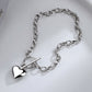 Heart Pendant 925 Sterling Silver Plated Chain Necklace Bracelet Women Jewellery