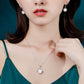 925 Sterling Silver Crystal Pearl Pendant Necklace Women Girls Jewellery Gift UK