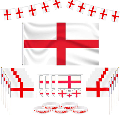 England Flag 3Ft X 5Ft England Flags Bunting St Georges Flag Bunting Flags Football Bunting England Bracelets England Flag Bunting St Georges Party Decorations