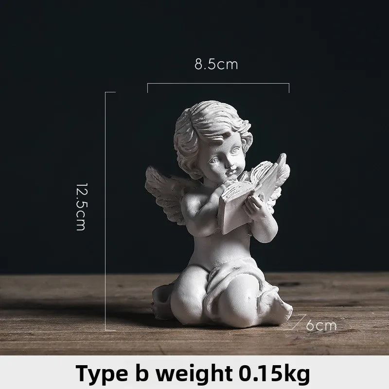 Home Decor Resin Angel Sculpture American Style Statue for Living Room Tabletop Desktop Office Decorations Ornament Gift Ideas