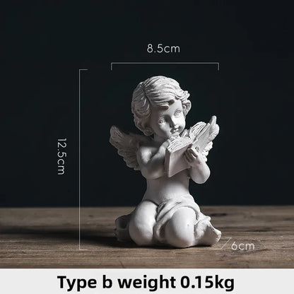 Home Decor Resin Angel Sculpture American Style Statue for Living Room Tabletop Desktop Office Decorations Ornament Gift Ideas