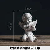 Home Decor Resin Angel Sculpture American Style Statue for Living Room Tabletop Desktop Office Decorations Ornament Gift Ideas