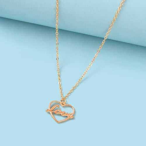 Perfect Wedding Gift Jewellery Gold Chain Heart Letter LOVE Pendant