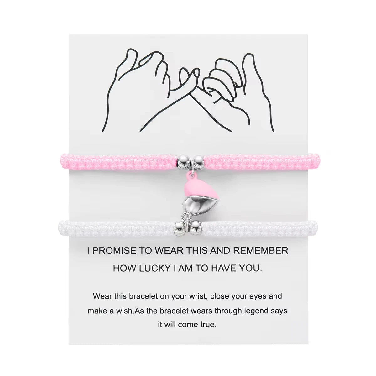 2Pcs/Set Romantic Heart Magnetic Attract Couple Bracelet for Women Men Fashion Braided Rope Matching Bracelet Friendship Jewelry