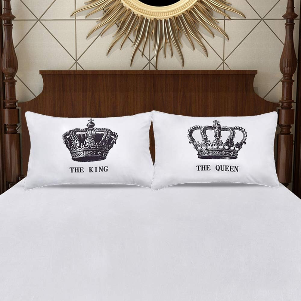 King and Queen Couples Pillow Cases,Funny His and Hers Couples Gifts,Annivesary Wedding Gifts for the Couple.Romantic Gifts for Couples on Christmas Valentines Day