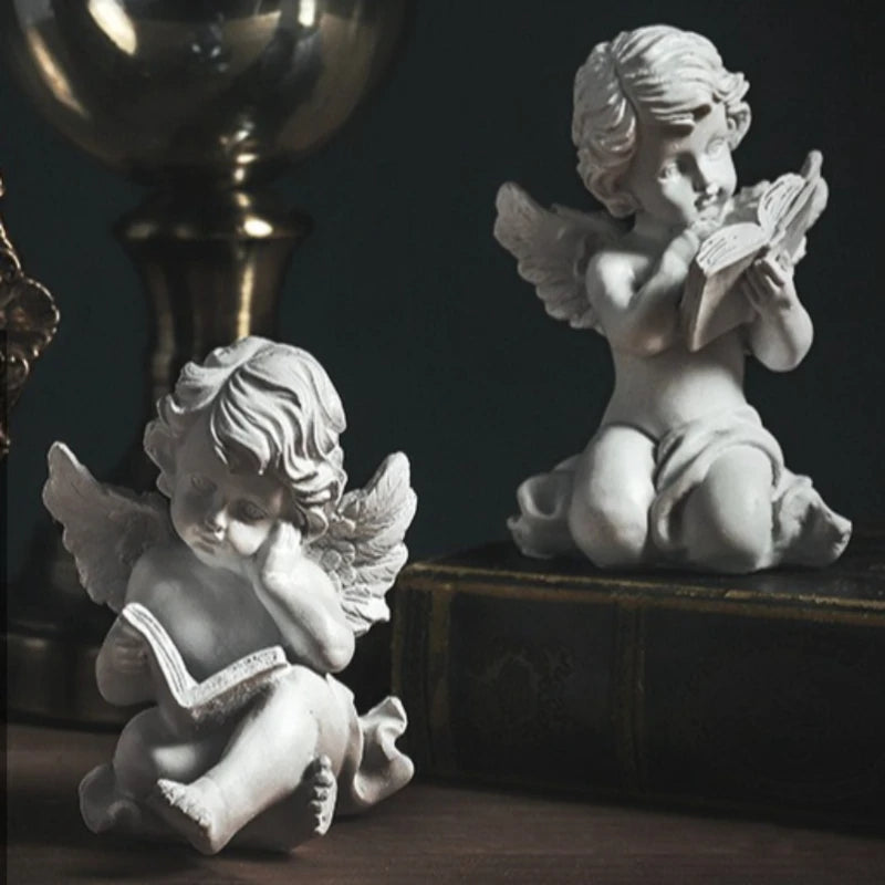 Home Decor Resin Angel Sculpture American Style Statue for Living Room Tabletop Desktop Office Decorations Ornament Gift Ideas