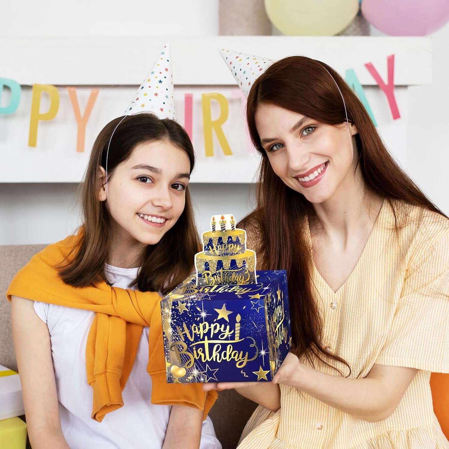 Surprise Birthday Money Gift Box Cash Gift Pull, Money Gift Box Money Gift Ideas Novelty Surprise Box for Friends, Family (Blue)