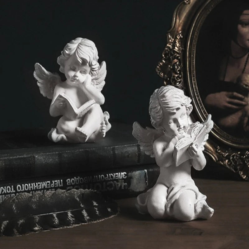 Home Decor Resin Angel Sculpture American Style Statue for Living Room Tabletop Desktop Office Decorations Ornament Gift Ideas