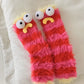 2 Pairs Cute Cow Spots Print Socks, Thickened & Warm Coral Fleece Socks, Women'S Stockings & Hosiery