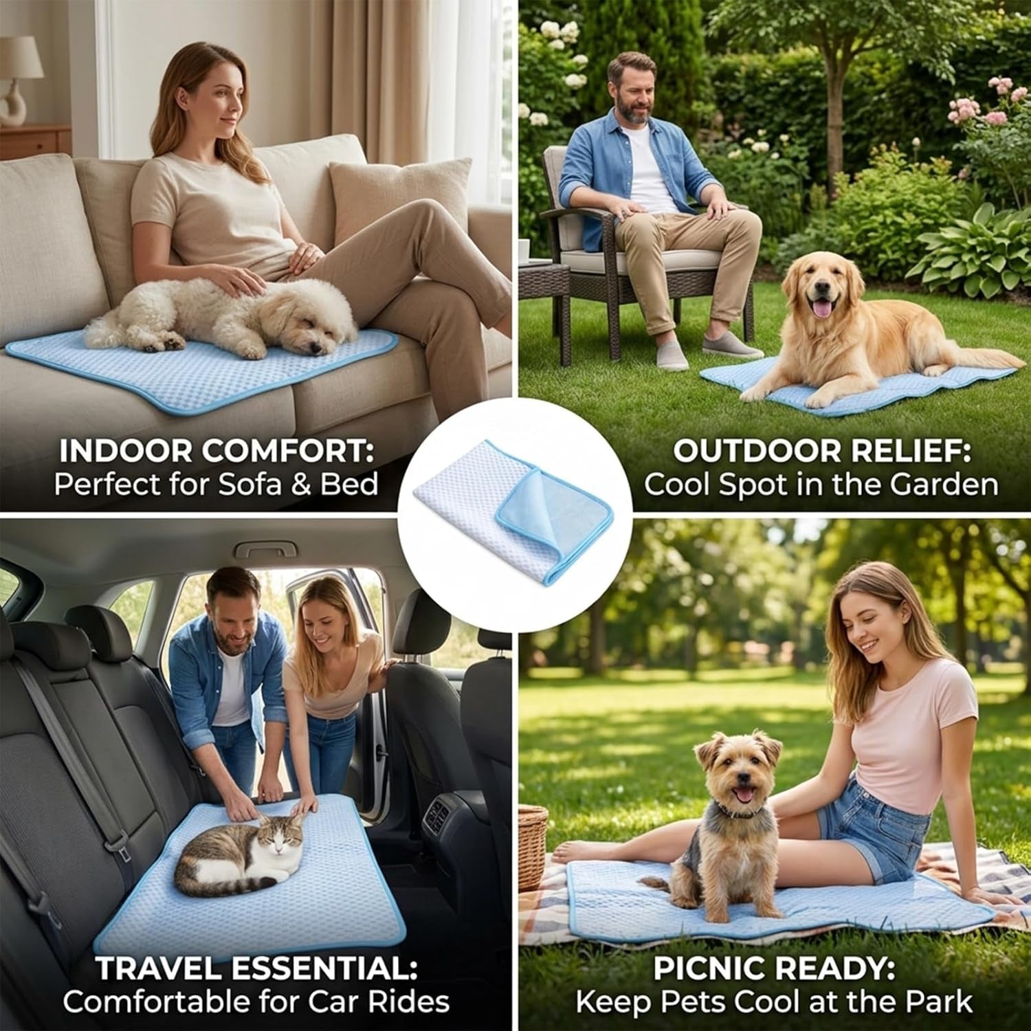 Dog Cooling Mat, Pet Cooling Mat, Hot Weather Relief, Large Cooling Mat for Dogs, Comfortable Pet Blanket for Indoor and Outdoor Use