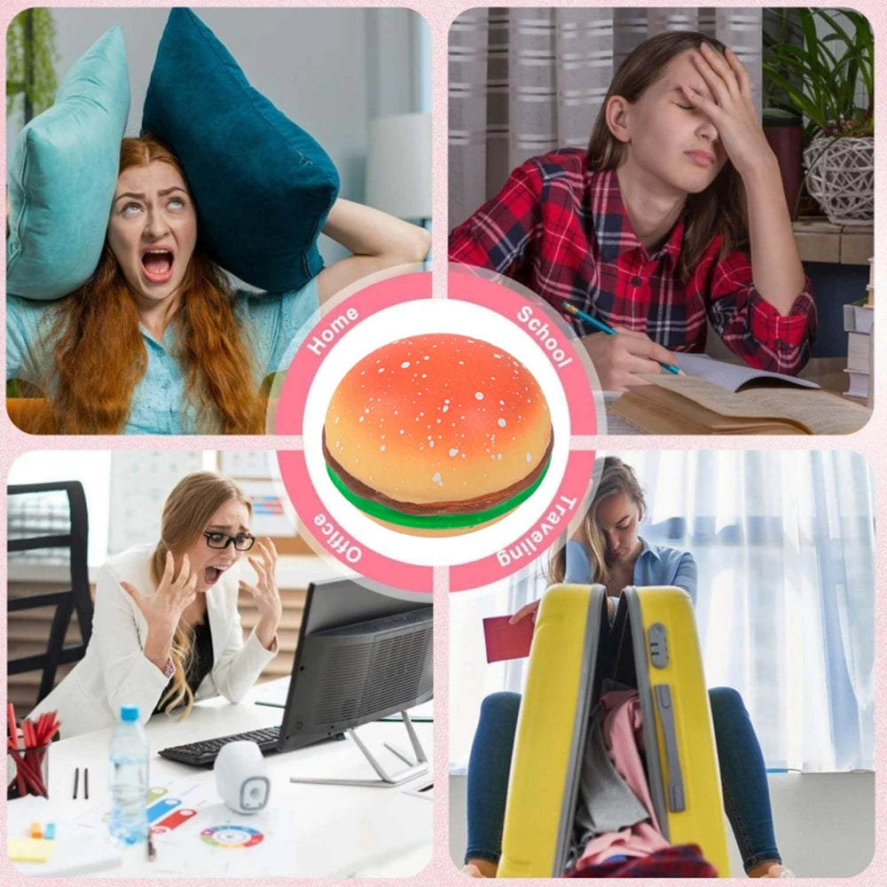 Squishy Stress Relief Toy Hamburger Pinching Cookies Decompression Venting Toy Anxiety Relaxation Office Desktop Accessory