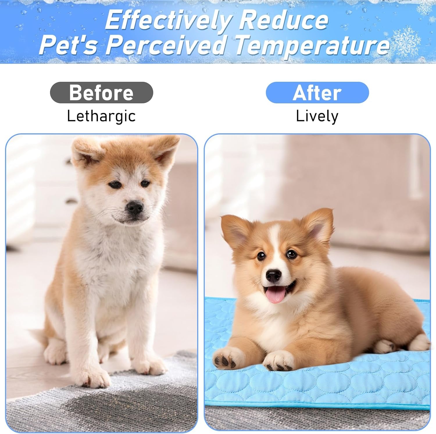 Dog Cooling Mat,70Cm Large Pet Cooling Mat,Suitable for Dogs Cooling Pad,Washable Ice Silk Dog Cooling Mat,Suitable for Dogs and Cats Ice Pads,Indoor and Outdoor Universal Pet Supplies