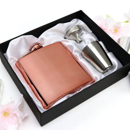 Personalised Copper Plated Engraved Hip Flask, Father's Day Gift
