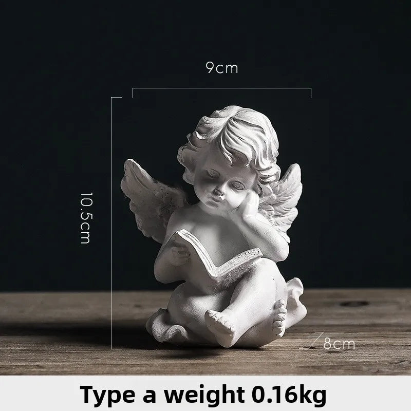 Home Decor Resin Angel Sculpture American Style Statue for Living Room Tabletop Desktop Office Decorations Ornament Gift Ideas