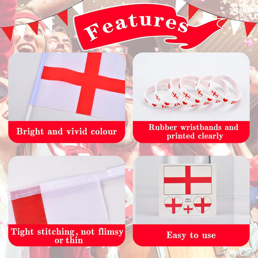 England Flag 3Ft X 5Ft England Flags Bunting St Georges Flag Bunting Flags Football Bunting England Bracelets England Flag Bunting St Georges Party Decorations