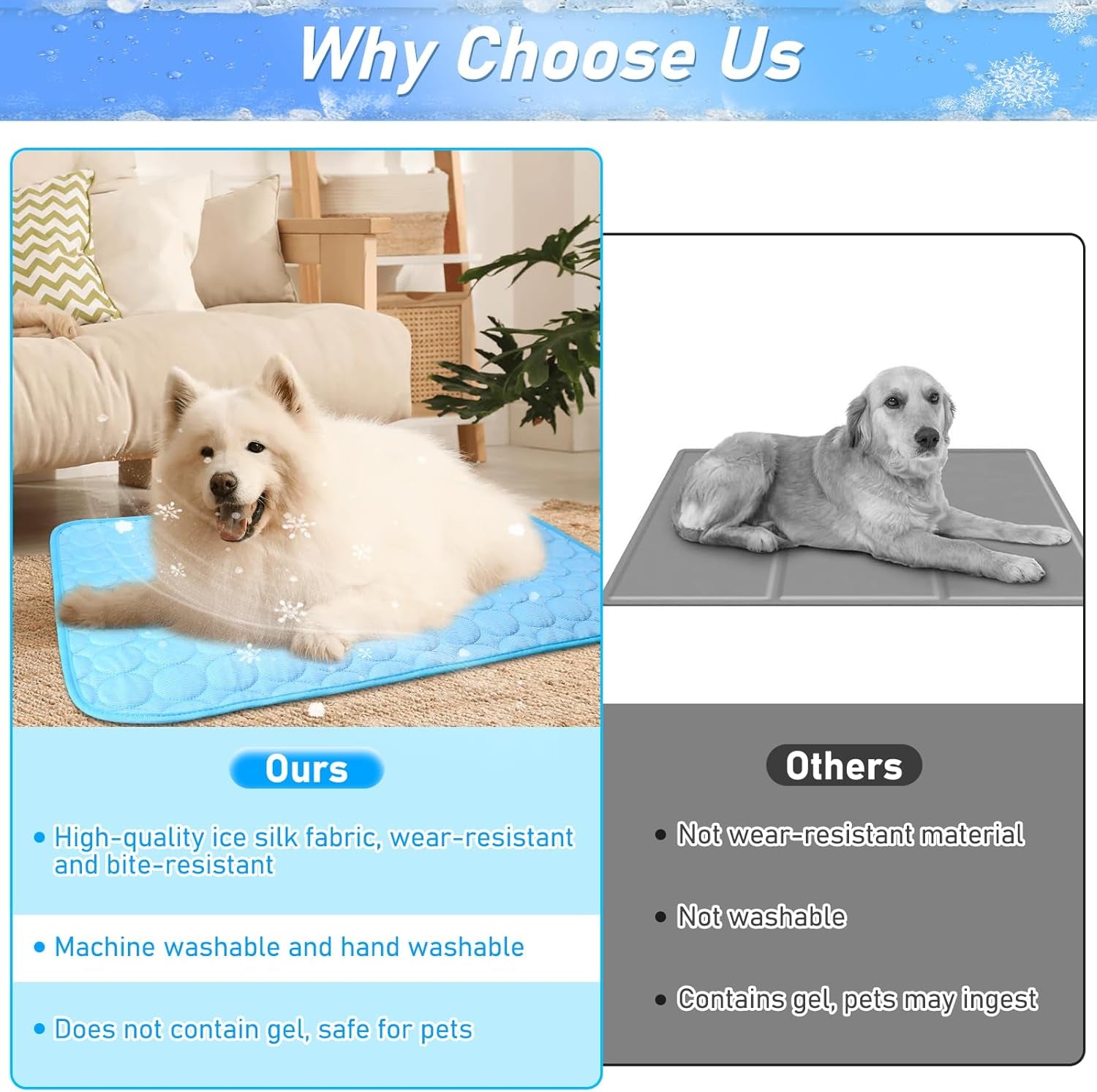 Dog Cooling Mat,70Cm Large Pet Cooling Mat,Suitable for Dogs Cooling Pad,Washable Ice Silk Dog Cooling Mat,Suitable for Dogs and Cats Ice Pads,Indoor and Outdoor Universal Pet Supplies