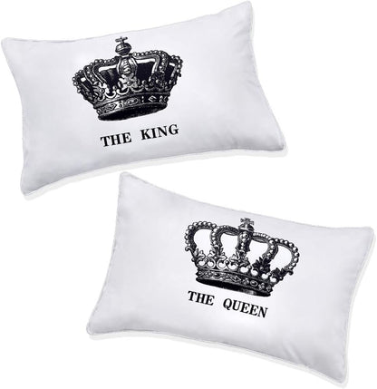 King and Queen Couples Pillow Cases,Funny His and Hers Couples Gifts,Annivesary Wedding Gifts for the Couple.Romantic Gifts for Couples on Christmas Valentines Day