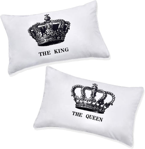 King and Queen Couples Pillow Cases,Funny His and Hers Couples Gifts,Annivesary Wedding Gifts for the Couple.Romantic Gifts for Couples on Christmas Valentines Day