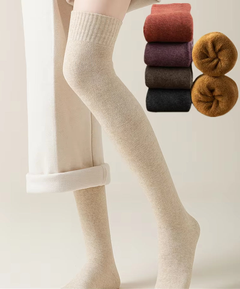 2 Pairs Cute Cow Spots Print Socks, Thickened & Warm Coral Fleece Socks, Women'S Stockings & Hosiery